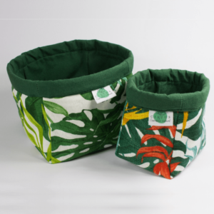 Cesta de organza artesana de algodón