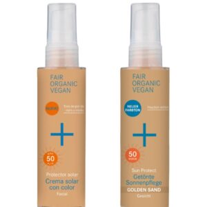 FACIAL CON COLOR BEIGE O DORADO FPS 50 PROTECCIÓN SOLAR MINERAL NATURAL